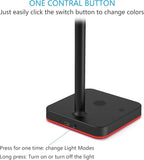 KAFRI RGB Headphone Stand with USB Hub Desk Gaming Headset Holder Hanger Rack with 1 USB2.0 Extension Charging Port Extender Cord - Suitable for Gamer Desktop Table Game Earphone Accessories, Black