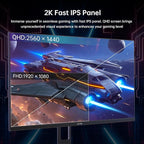 KTC 27 Inch QHD Gaming Monitor, 2K 200Hz Up to 210Hz 1ms Fast IPS Computer Monitor, HDR400, 1440P with Adaptive Sync, Built-in Speakers, HDMI Displayport, Tilt Adjustment, VESA Compatible, H27T22C-3