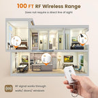 SURAIELEC Wireless Light Switch Remote Control Outlet, No Wiring Needed, 100ft RF Range, Pre-Programmed, Expandable Keychain Remote Switch Kit for Lamps, Fans, Christmas Trees, Small Appliances