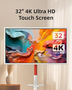 KTC MegPad 32" Smart Portable TV, 4K Touch Screen Portable TV Monitor, Android 13 Google EDLA Certified 8G RAM+128G Storage, Octa-core CPU 9500mAh Battery, Dual 6W Speakers WiFi 6