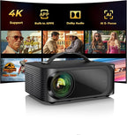 Projector-4K with WiFi and Bluetooth:[2000 ANSI/AI Auto Focus/Built-in APPs]Outdoor-Projector Smart TV OS 2.0 & DoIby, Portable Proyector Compatible with Netflix/YouTube/PrimeVideo, ONOAYO ONO3Pro 2.0