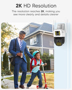 VSTARCAM 3MP+3MP Security Cameras Wireless Outdoor, 2K Dual Camera, 360° Pan & Tilt, Custom Alarm Sound, Full Color Night Vision, 2-Way Audio, 2.4GHz WiFi, PIR Motion Sensor,Real Time Notifications