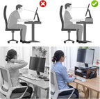Xmoddes Printer Stand,Desktop Printer Stand with 2-Tier Storage Shelves for Home Office，Desk Organizer with Drawer and 2 Pen Holders for Fax Machine Scanner Files