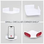 Mini Corner Shelf Mount for Security Cameras, Baby Monitors, Speakers, Plants & More, Universal Holder, Strong Adheasive, Easy to Install, No Mess, Screwless by Brainwavz (White)