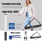 Mettlelite LS400C RGB LED Light Stick Full Color Continuous Output Video Light 2 ft with APP Control 2800K-8000K CRI96 TLCI97 RGB CCT HSI 10 Customizable Light Effects Built in Rechargeable Battery