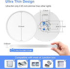 hunhun 2 Pack 16 Inch Dimmable LED Flush Mount Ceiling Light 4800LM Round Light Fixture 5 Color Temperature Selectable Super Slim Large Flat Ceiling Lamp for Living Dining Room White