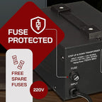 LiteFuze 750 Watt Voltage Converter Transformer Step Up/Down - 110v to 220v / 220v to 110v Power Converter - Fully Grounded Cord - Universal Socket, CE Certified [5-Years Warranty] (LT-750)