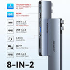 USB C Adapter HDMI Multiport Hub for MacBook Pro/Air M1-M3, 13"-16", 2018-2024: 3 USB A 3.0, SD TF Card Reader, Audio