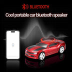 WSTER Sports Car Model Bluetooth Speaker with Stereo Sound, TWS Pairing, LED Party Lights, USB/TF Playback, Movable Wheels, Unique Retro Car Gifts (RED)