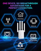 2026 New WiFi Extender Internet Booster for Home, Long Range up to 18ksq.ft, Wireless Internet Repeater Routers Signal Amplifier for Home, 15X Speed Access Point Ethernet Port, Mesh WiFi, 1-Tap Setup