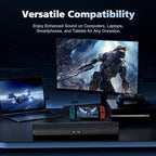 Computer Speakers for Desktop PC, HiFi Stereo Poratble 5.3 Bluetooth Computer Speakers, Computer Sound bar, 3.5mm Aux-in Pc Soundbar with Deep Impactful Bass, Gaming Speakers for PC,Laptop,Tablet