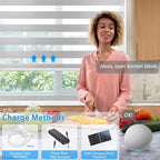 COOLWINDS Motorized Zebra Blinds for Windows Cordless Electric Curtains with Remote Control Blackout Shades Custom Smart Blinds Compatible with Alexa Google Home(95% Blackout Grey,W55 X 72in)