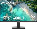 SANSUI Monitor 24 inch 100Hz Computer Monitor丨FHD 1080P PC Monitor丨HDMI丨FreeSync丨HDR丨Earphone Jack丨 Ergonomic Tilt for Home and Office