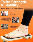 Ankle Strengthener & Single Leg Balance Board, Foot Strengthener for Plantar Fasciitis & Achilles Tendonitis, Physical Therapy, Sprain Recovery & Arch Support