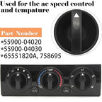 Tacoma HVAC Heater Control Knob Compatible with 2005-2011 Toyota Tacoma Dials Blower Temperature Air Flow Control Switch Knob 65551820A 758695