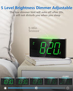 Digital Alarm Clock for Bedroom - 7 Color Night Light, USB and Type-C Charger,7.5" Large Number Screen & Dimmer,12/24H,Battery Backup,Easy Loud Electric Alarm Clock for Heavy Sleeper,Boy&Girl Kid Teen