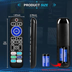 2 Pack Backlit Remote Control Only for Roku TV, Fit for TCL/Onn/Hisense/Element/Sharp/Philips/Westinghouse/Insignia/JVC/RCA/Hitachi/Sanyo Roku Series TVs (Not for Roku Stick and Box)-Black