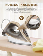 1500W Steam Iron for Clothes with 11.84oz Water Tank, 15-Second Fast Heat-Up, Ceramic Soleplate, Anti-Drip & Auto-Off, Burst of Steam & Self-Cleaning