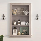 Recessed Medicine Cabinet,Fully Assembled 14x24 Recessed Wall Niche Insert,Waterproof in Wall Medicine Cabinet for Bathroom,Replacement Medicine Cabinet Shelves for Living Room,Washed Oak