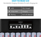 Tenergy TN480U 8-Bay LCD Display Fast Charger for NiMH/NiCD AA AAA Rechargeable Batteries with Mirco USB and USB Type C Input for AA and AAA Rechargeable Batteries