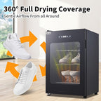 CTT 2.4 Cu.Ft Boot Dryer for Work Boots, Shoe Dryer for Sneakers, Gloves, Helmet & Boxing Glove, Electric Boot Dryer with Pull-out Detachable Rack, 3 Drying Mode, Timer, Auto-shut Off