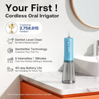 Bitvae Water Dental Flosser Teeth Picks, Cordless Portable Oral Irrigator, Powerful and Rechargeable Oral Irrigator, Brace Care, IPX7 Waterproof Water Dental Picks for Cleaning, Sky Blue