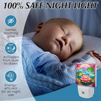 PODMemory Lotus Stained Glass Night Lights Plug into Wall for Room, Lotus Night Light LED for Bedroom