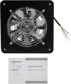 XUFOPLY 7.68 Inch Exhaust Fan, 110V 80W Wall Mounted Vent Fans 2600RPM Kitchen Bathroom Windows Fan Metal Extractor Fan for Attic, Garage, Window Ventilation (Black, 7.68 Inch)