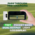 CHARGEWORX Mini Portable Charger Power Bank with Built-in Lightning Output, 5,000 mAh Power Bank with Fast-Charge Dual Output, Pass-Through Charging, LCD Display, Compact Design, White