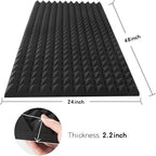 4 Pack Black Acoustic Foam Panels,48x24x2 Inch Sound Proof,High Density Soundproof Wall Panels,Fireproof Cancelling Foam Studio (Black, 4 PCS)