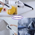 awasky Canister Steam Cleaner: 50-Sec Heat-Up, 0.6 Gal Tank Refill Anytime (Non-Pressurized), 1650W, 60 PSI, 21-Pcs Kit, Dry/Wet Modes, Detachable Hose for Tile Grout Furniture Floor Car Cleaning Gray