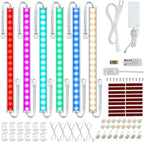 Kitchen Under Cabinet LED Light. RGBW. Color Change & Super Bright Cool White Light. Remote with Dimming. 6 LED Light Bars with Power Adapter, Extension Cable. Plug in. Easy to Install. RGB + 4000K.