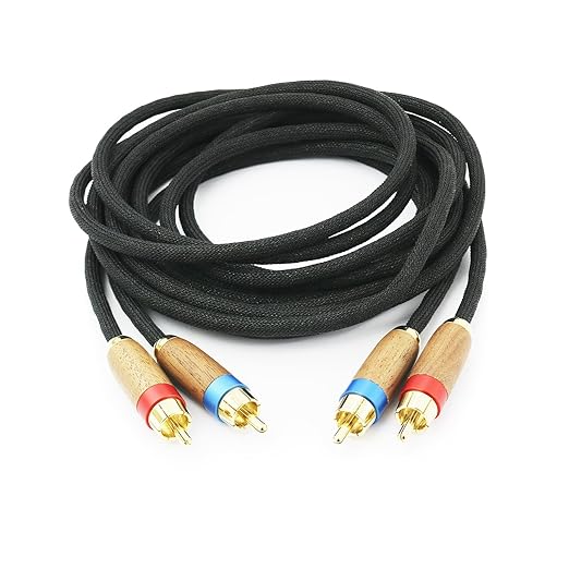 NewFantasia Audiophiles 2RCA Male to 2RCA Male Stereo Audio Cable HiFi System Interconnect Cable 6N OCC Copper Silver Plated Cord Walnut Wood Shell 2 RCA to 2 RCA 0.5m 1.6ft