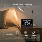 7'' Digital Clocks, 12 Reminders & 6 Alarms, Dementia Clock with Date and Time for Elderly, Auto-Dimming, Button & Remote Control, Auto DST, Digital Calendar for Seniors Large Display, Black Woodgrain