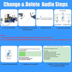 XLW Module, 16MB Push Button Activated Sound Module with Speaker, 16Min Easy Sound Recording Chip for Personalized Greetings, DIY Projects, MP3 Music for Crafts, Type-C Cable Charging (Blue-30Pack)