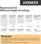 DPXMYG 36 inch Ceiling Fan Downrod with Extension Cord, 3 FT Black Downrod for Ceiling Fan, 1 inch Outside Diameter, Ceiling Fan Boom Suitable for a Wide Range of Fans (Black, Not Threaded)