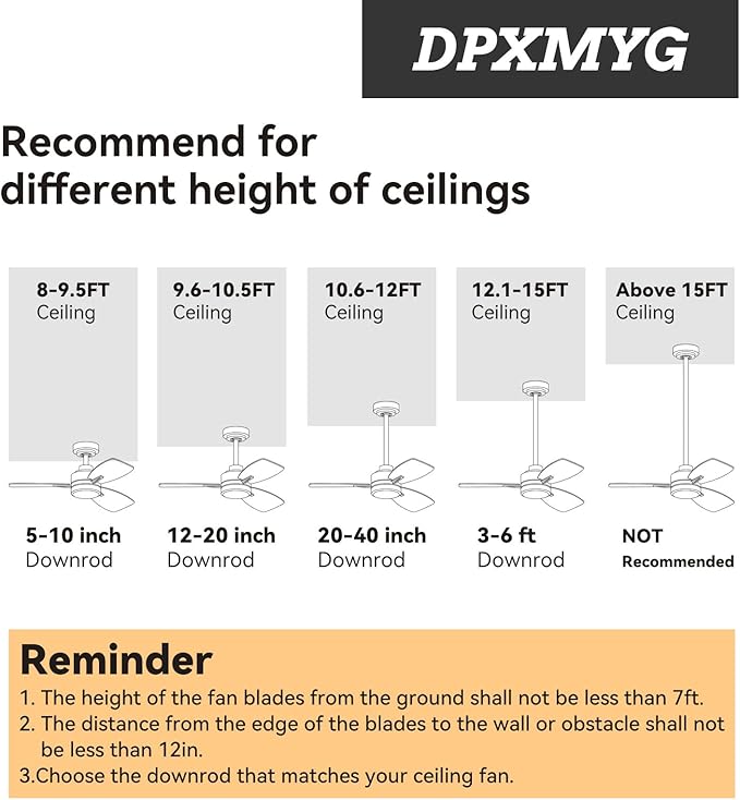 DPXMYG 16 inch Ceiling Fan Downrod with Extension Cord, White Downrod for Ceiling Fan, 1 inch Outside Diameter, Ceiling Fan Boom Suitable for a Wide Range of Fans (White, Not Threaded)