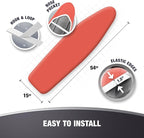 COTTY HOME Extra Thick Ironing Board Covers with Pad Standard Size 15x54, Heat Reflective Full Scorch Resistant Padding, Snug Fit Non-Slip Nose Pocket Fastener Straps Elastic Edges, Orange