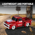 Vintage Pickup Truck Bluetooth Speaker, Retro Truck Model with HD Sound, Built-in Mic, LED Party Lights, TWS Dual Pairing, Multi-Interface Output, Portable Outdoor Speaker for Parties & Beach (RED)