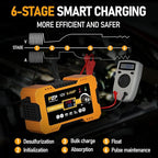 12V Automatic Car Battery Charger, 0-6A Arbitrarily Adjustable Smart Trickle Charger, Auto Desulfator with Battery Repair, Battery Maintainer with Winter Mode for AGM, Gel, Deep Cycle, Lead-Acid