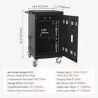 Aokleo Laptop Charging Cart,32 Devices Tablet Storage Carts for pad Up to 16.3" Screen, Classroom Computer Mobile Charging Station for Pads, Chromebooks,Laptops, Updated Password Lock(32 Bay-Black)