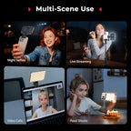 SmallRig M3 Magnetic Selfie Phone Light with Clip, 120 LEDs 2000mAh Rechargeable, 2700K-6500K, Portable Content Creators Light for Video Recording, for iPhone/Laptop/Camera/Webcam (Ink Blue) - 5505