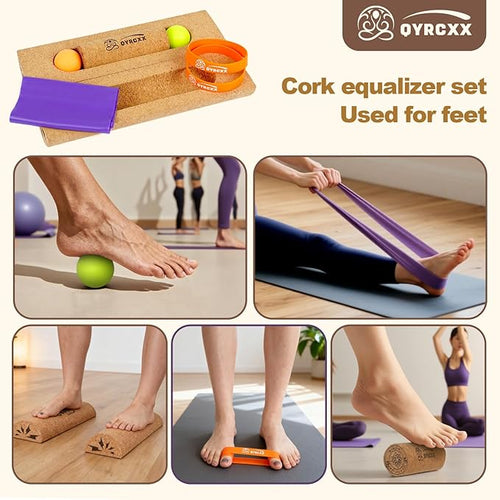 35cm Cork Balance Board (Not 30cm) - Foot Restoration & Balance Kit for Plantar Fasciitis Recovery - Professional Ankle Strength & Stability Trainer for Seniors & Standing Desk - Supports 440+ Lbs