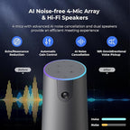NEARITY 120 Max 4K Video Conference Camera with Microphone and Speaker, 8MP CMOS Video Conferencing System, 5X Zoom, Auto Framing, 4 Noise Cancelling Mics, 42ft Voice Pick Up for PC/Laptop/Smartboard