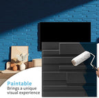 Art3d 20 Pack Decorative 3D Wall Panels, 19 Sq.Feet PVC Interior Wall Décor, 11.8"x11.8", Black