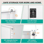 SISESOL Wide & Deep Metal Storage Storage Cabinet with Adjustable Shelves,White Metal Cabinet with Lock,Steel Pantry Cabinets,72" Lockable Cabinets for Home,Office,Garage,Kitchen,Shop
