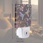 Smoaffly Vintage Hummingbird Butterfly Flowers Night Light Plug-in LED Nightlights Auto Sensor Night Lamp Dusk-to-Dawn Lamp Home Decor for Nursery Children Girls Boys