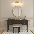 VONLUCE Bathroom Vanity Light, 4 Light Bathroom Light Fixture Over Mirror, Bathroom Wall Lamp with Clear Glass, Modern Gold Vanity Lighting fixtures for Bathroom, Bedroom, Hallway