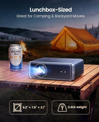 [Built-in Official App/4K Support/Compact]Smart-Projector with WiFi6 and Bluetooth, Outdoor Movie Projector & DoIby , Compatible w/ Netflix/YouTube/PrimeVideo, AI Auto Focus, Portable Home Proyector