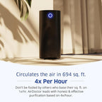 AirDoctor 4000 Air Purifier for Large Rooms | Triple filtration technology with UltraHEPA, Carbon/VOC material & Air Quality Sensor | Captures Particles 100x Smaller Than HEPA Standard (Black)